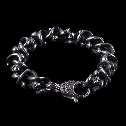 Spiral Coil Skull Bracelet