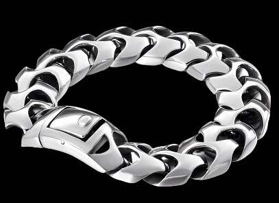Steel Minimalist Spinal Column Mens Bracelet