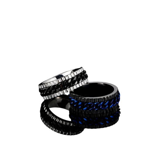 Zircon and Chain Spinner Ring