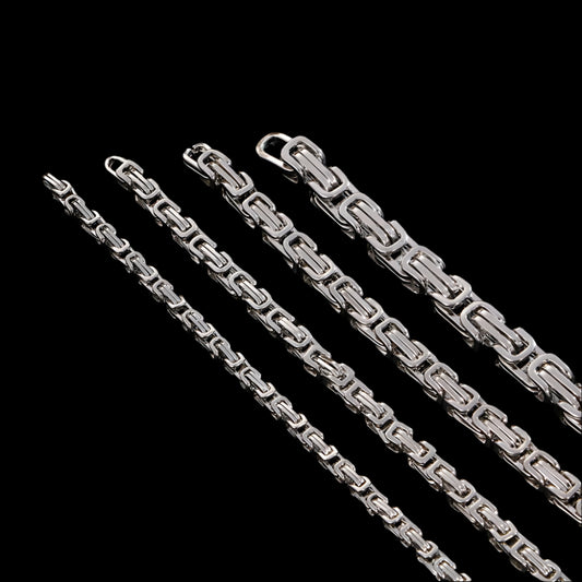 box chain byzantine chain layering necklace
