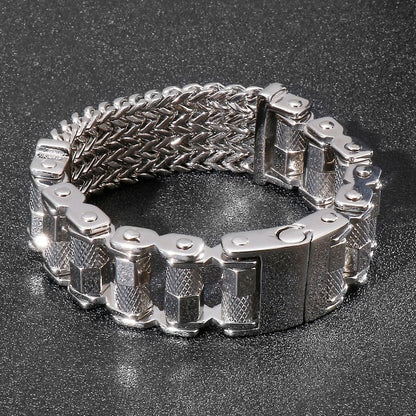 Wide Screw Bicycle Bracelet