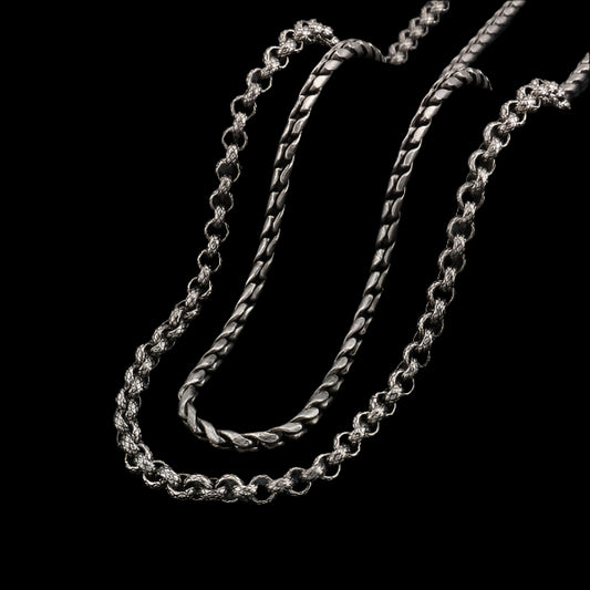 Gunmetal S Link Snake Chain Necklace