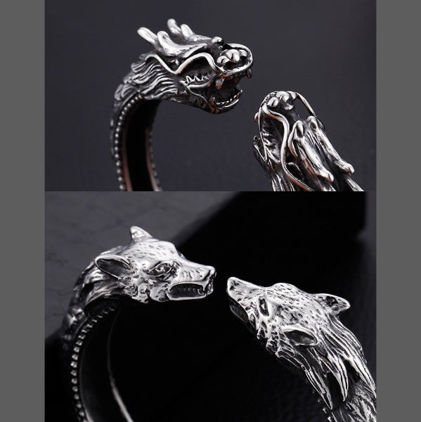 Eternal Dragon Hinged Bangle Bracelet