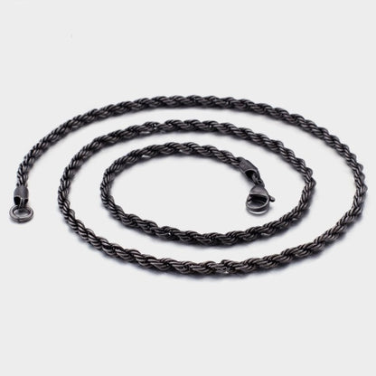 Gothic Gray Long Link Chain Necklace