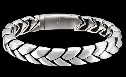 Cast Polished Small Chain Mens Bracelet