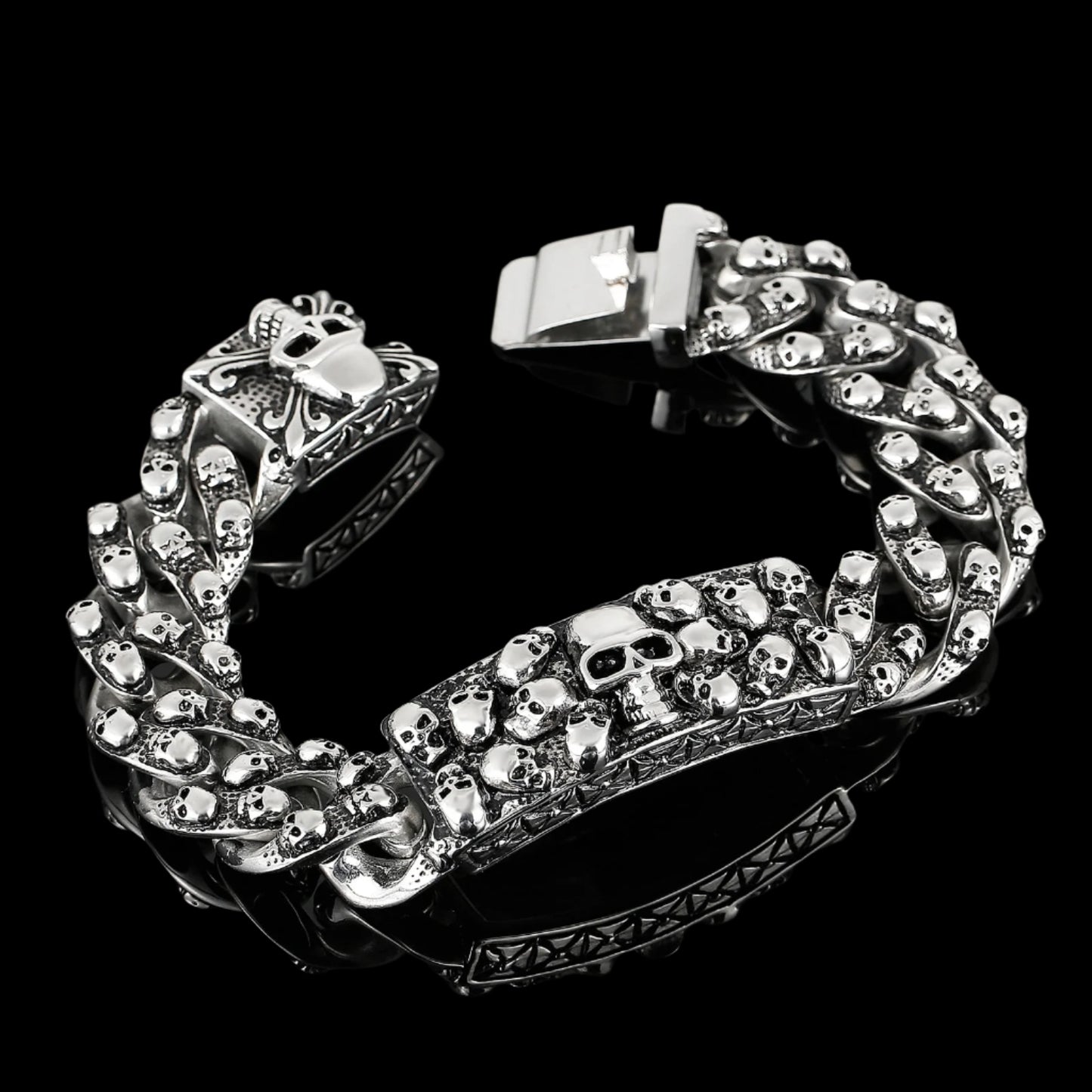 skulls cuban chain bracelet