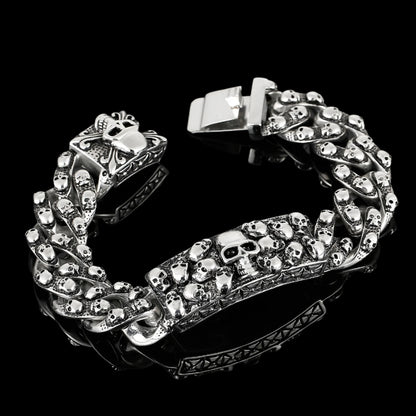 skulls cuban chain bracelet