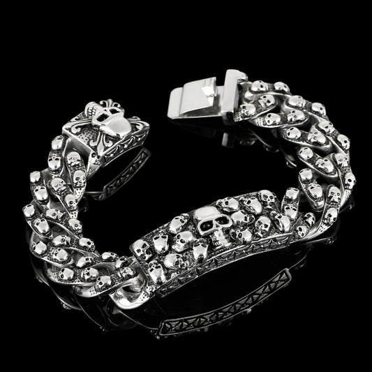 skulls cuban chain bracelet