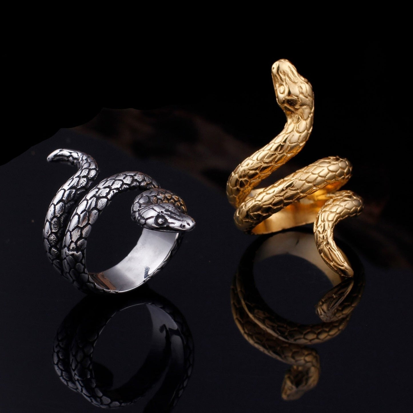 twisted snake rings